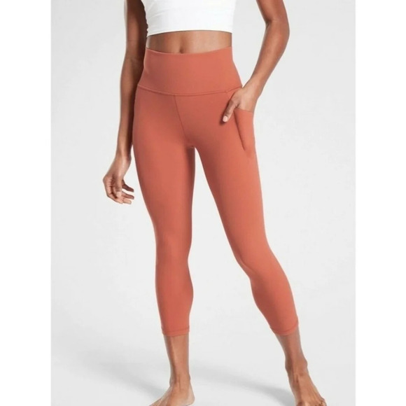 Athleta "all in" Crop leggings burnt 🍊 orange women's size medium - Picture 1 of 6